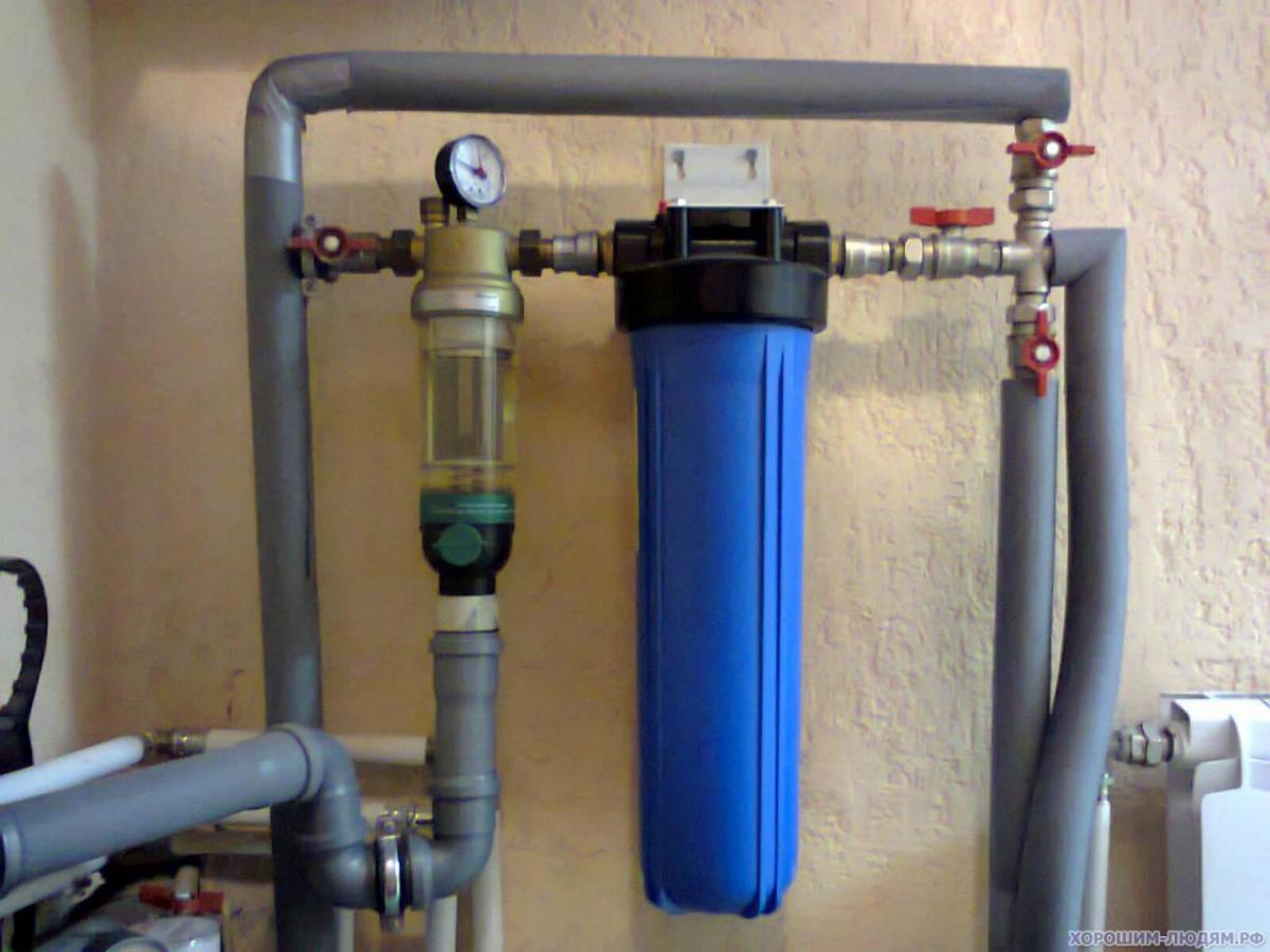 Фильтр грубой очистки воды для дачи из скважины или колодца